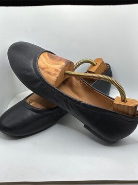 IT’S OK WOMAMS BALLARENA FLAT 
SIZE 13W BLACK ROUND TOE/ STRETCH 
COMFY LEISURE